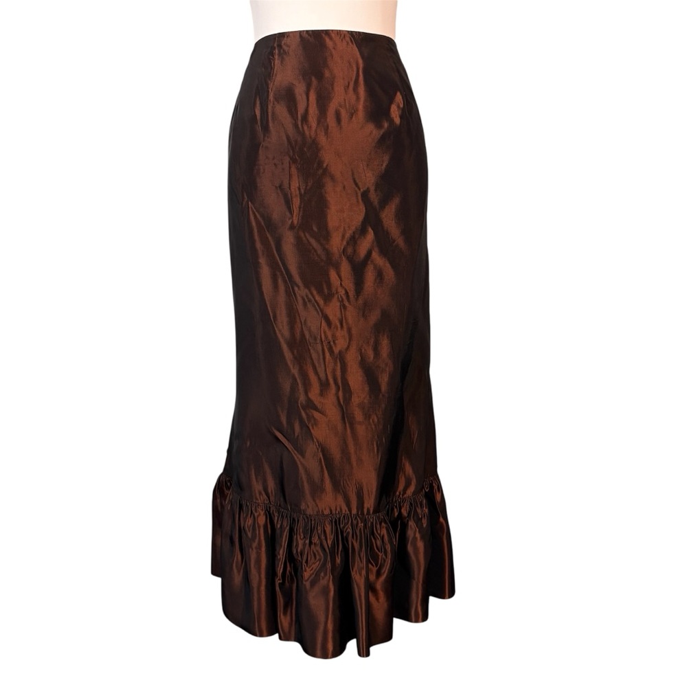Vintage Iridescent Maxi Skirt‎ Women’s M Daymor Coutute Brown Retro Glam